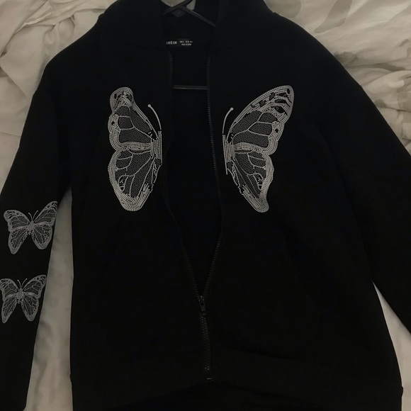 Black butterfly zip up - Picture 2 of 2